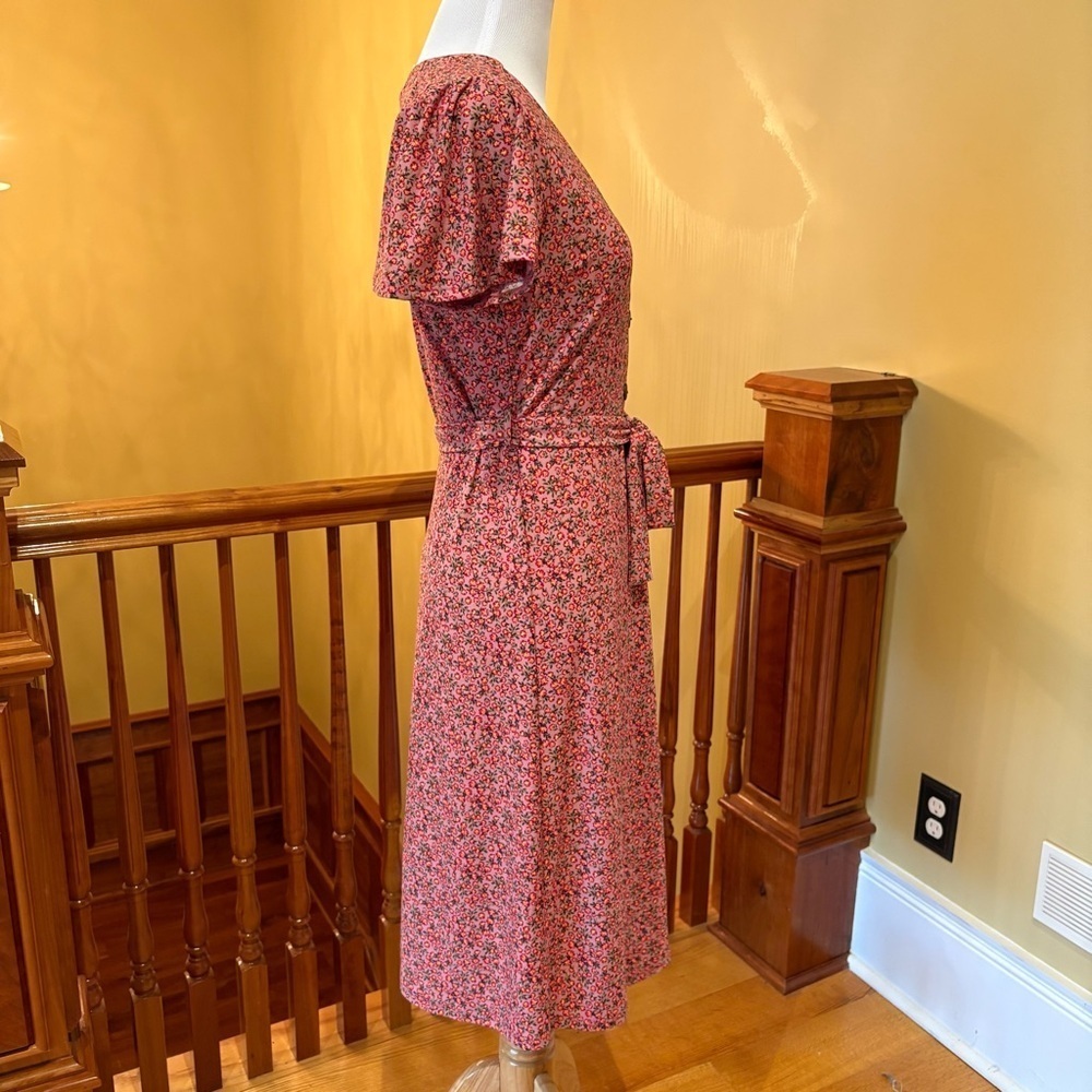 Feminine Floral Button Demure Dress Wmn’s S - Picture 3 of 12
